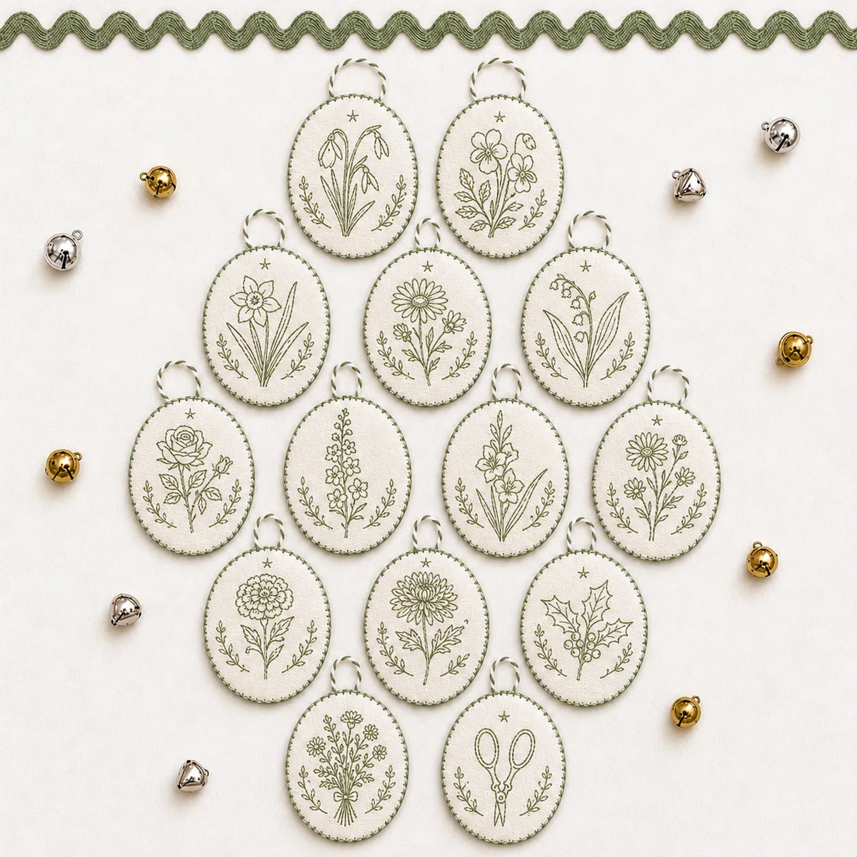 Beginner-Friendly DIY Heirloom Oval Embroidery Ornament Kit Collection