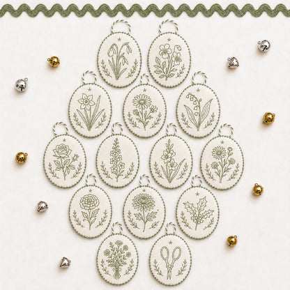 Beginner-Friendly DIY Heirloom Oval Embroidery Ornament Kit Collection