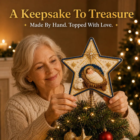 Christian Pearl Diamond Art Christmas Tree Topper DIY Kit