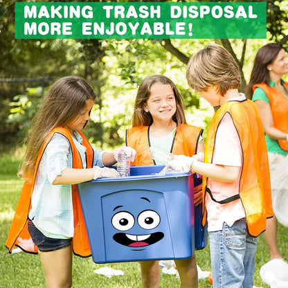 Eco-Friendly Trash Can Face Sticker Set