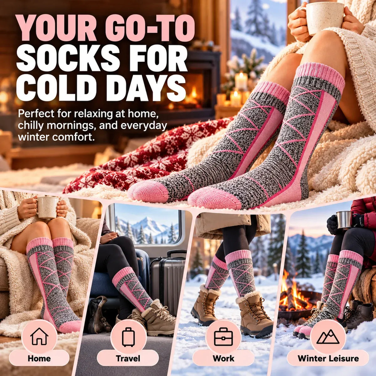 Rechargeable Heated Socks 3 Heat Levels & 2200mAh Batteries