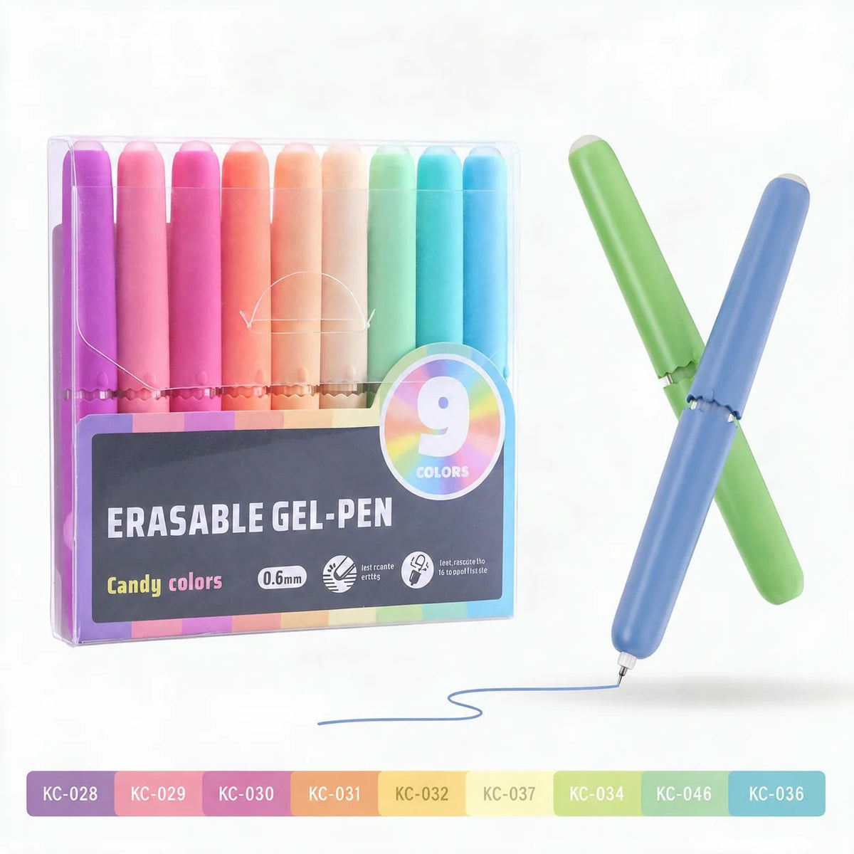 9 Colors Erasable Gel Pen Set