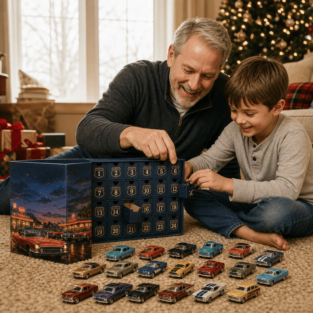 24 Days of Classic American Cars Advent Calendar 24 Vintage Ride Collectibles for Car Lovers