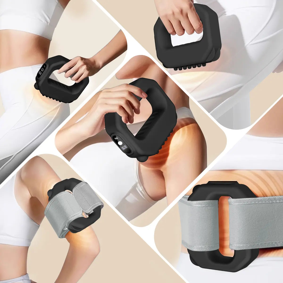 Wearable vibration massage ring with adjustable strap