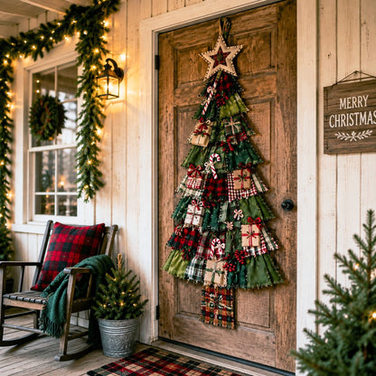 Beginner-Friendly DIY Oversized Patchwork Christmas Tree Door Hanging Kit