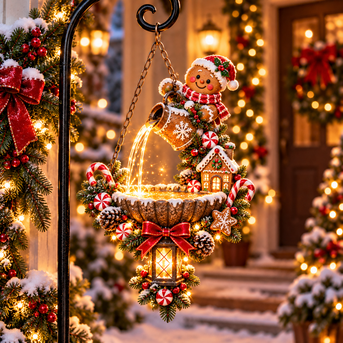 Santa s Magical Light Pour Cardinal Christmas Hanging Garden Lantern