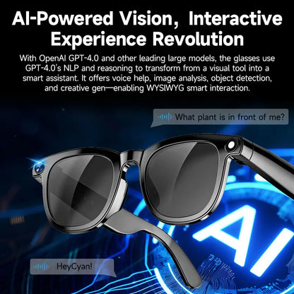 Next-Gen AI Smart Glasses 8MP Camera, 160+ Languages & Hands-Free Video