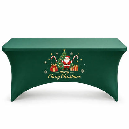 Christmas Stretch Fitted Table Cover for Rectangular Tables