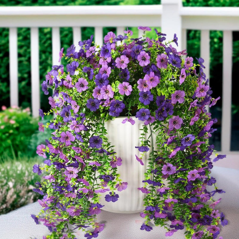 Outdoor Cascading Daisy & Eucalyptus Flowers UV Resistant Faux Hanging Blooms