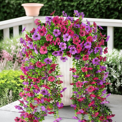 Outdoor Cascading Daisy & Eucalyptus Flowers UV Resistant Faux Hanging Blooms