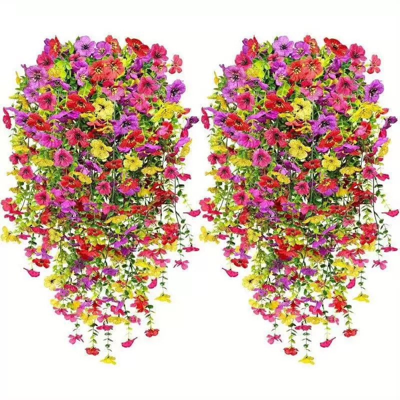 Outdoor Cascading Daisy & Eucalyptus Flowers UV Resistant Faux Hanging Blooms