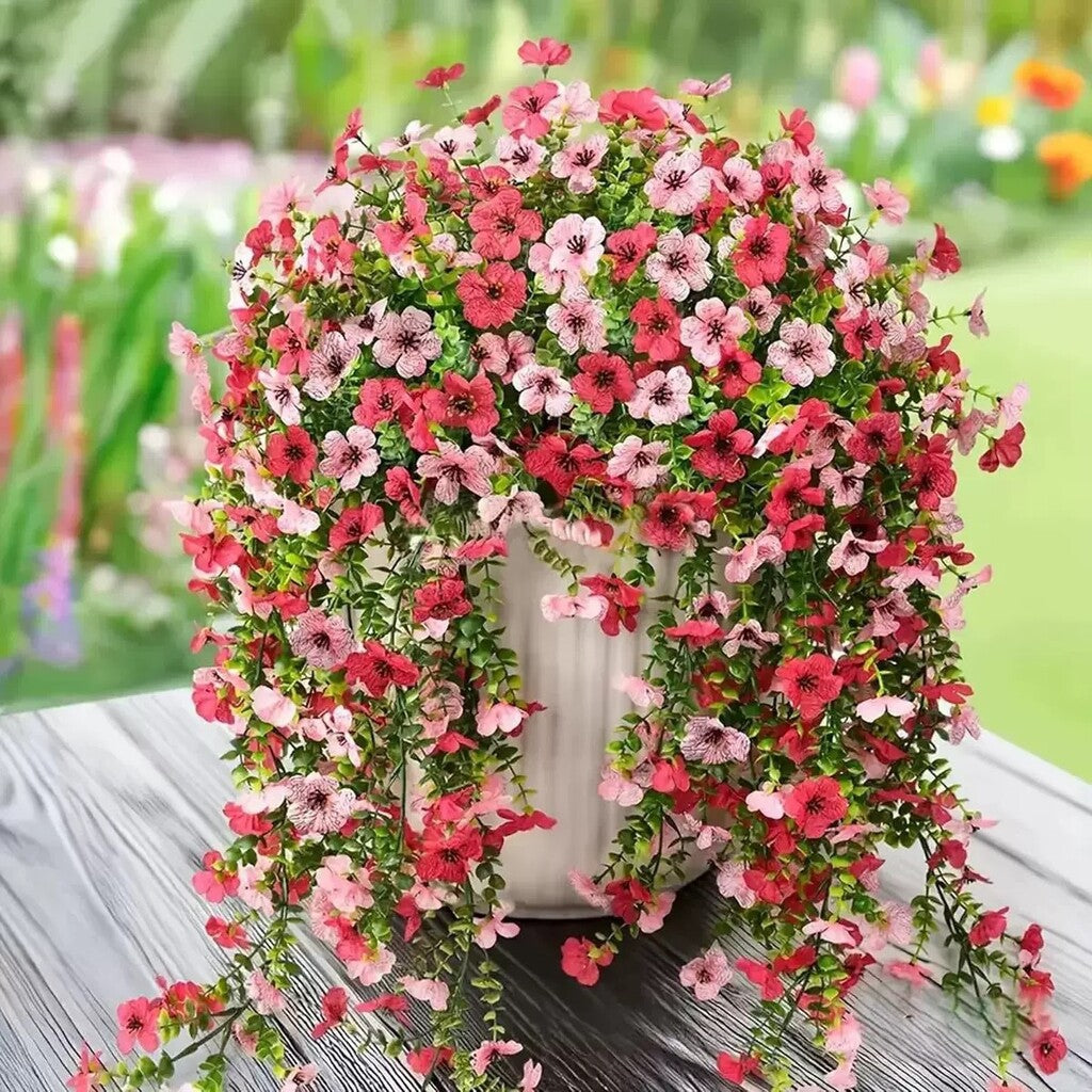 Outdoor Cascading Daisy & Eucalyptus Flowers UV Resistant Faux Hanging Blooms