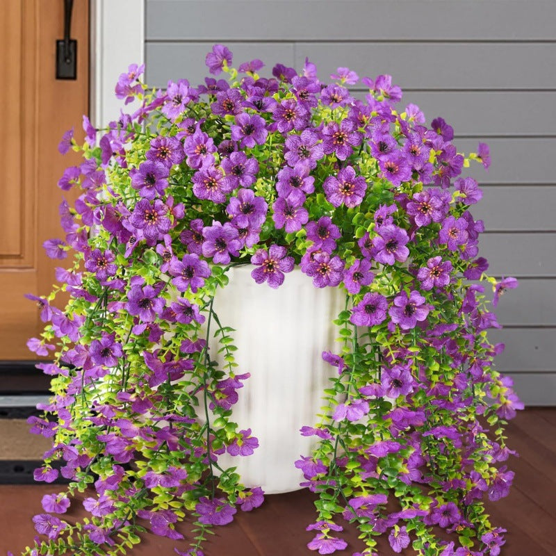 Outdoor Cascading Daisy & Eucalyptus Flowers UV Resistant Faux Hanging Blooms