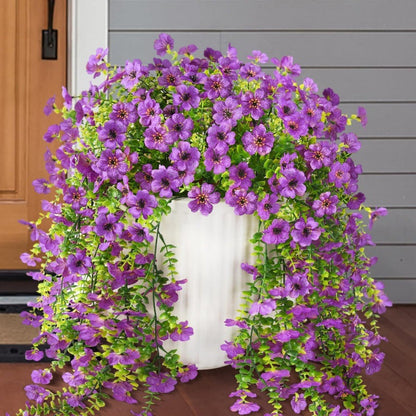 Outdoor Cascading Daisy & Eucalyptus Flowers UV Resistant Faux Hanging Blooms