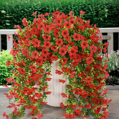 Outdoor Cascading Daisy & Eucalyptus Flowers UV Resistant Faux Hanging Blooms