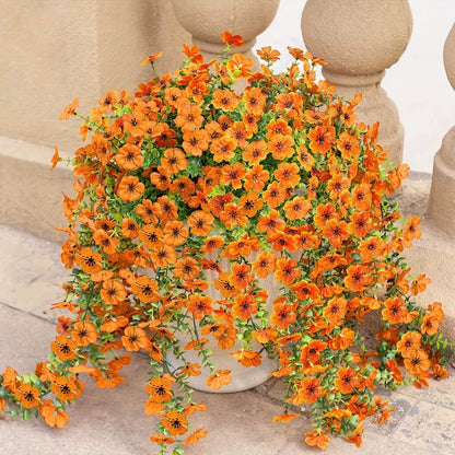 Outdoor Cascading Daisy & Eucalyptus Flowers UV Resistant Faux Hanging Blooms