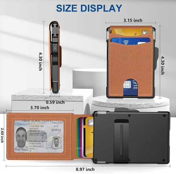 Men's Business Style Pu Leather Card Slots for Airtag, Rfid Blocking Wallet for Daily & Back To School (not Airtag)
