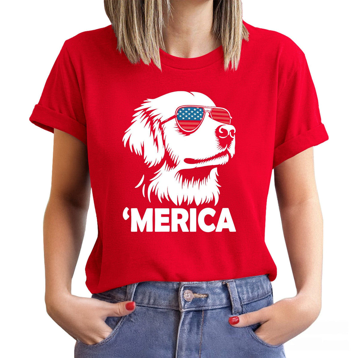 Merica Golden Retriever Shirt | 4th of July Dog Shirt
