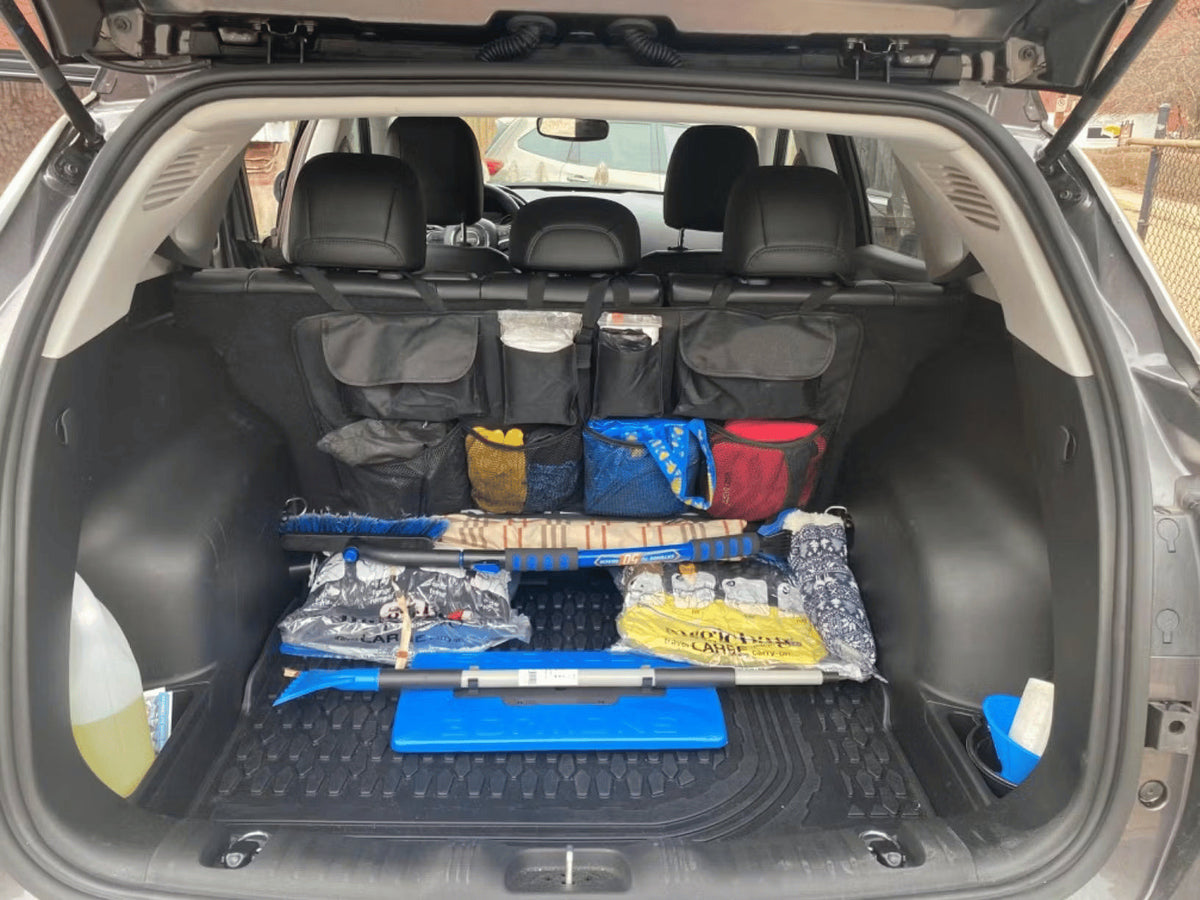 Car Trunk Organizer Hanging Storage with 8 Pockets for SUVs & Trucks