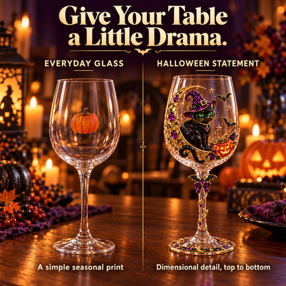 Halloween Decorative Wine Glass Collection | 5 Spooky Designs