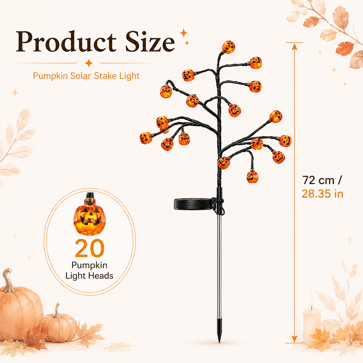 Solar Pumpkin Stake Light