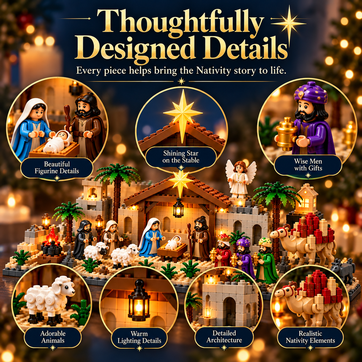 Nativity Advent Calendar 24-Day Buildable Christmas Nativity Set