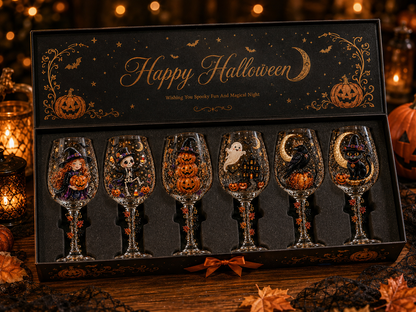 Halloween 3D Wine Glass Collection Gift Box Set