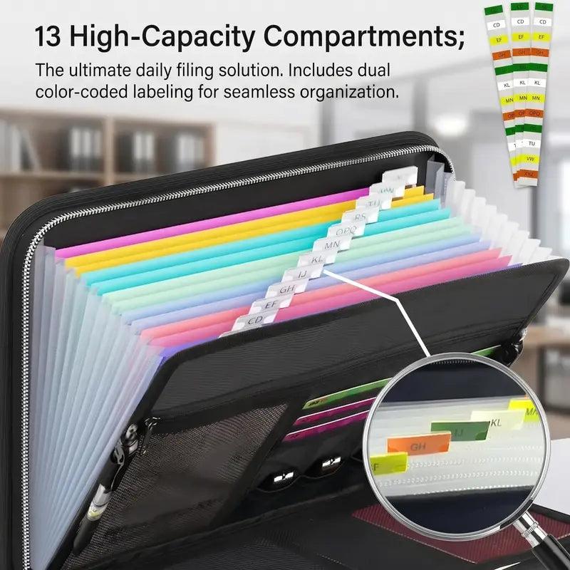 Fire-Resistant Document Organizer Bag Large Capacity A4 File Storage Case