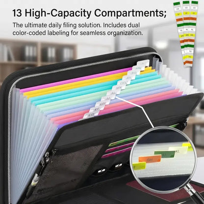 Fire-Resistant Document Organizer Bag Large Capacity A4 File Storage Case