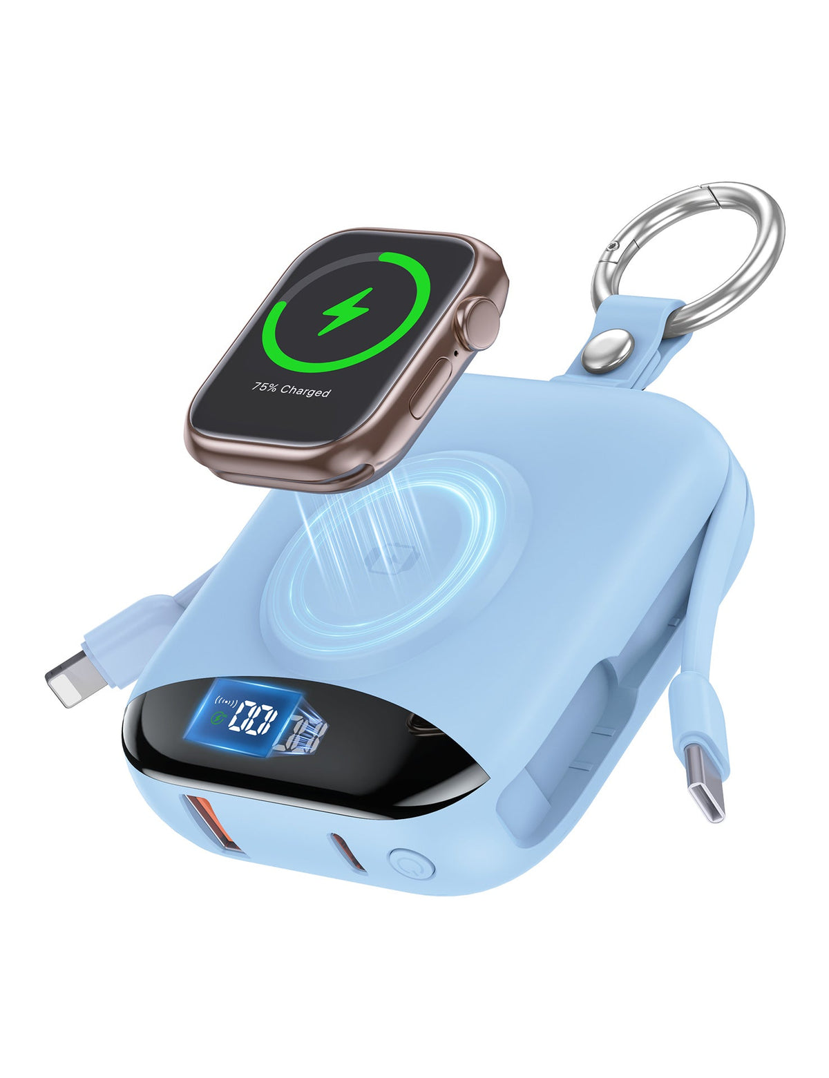 sell - 10,000mAh 3-in-1 Magnetic Power Bank with Built-In Cables