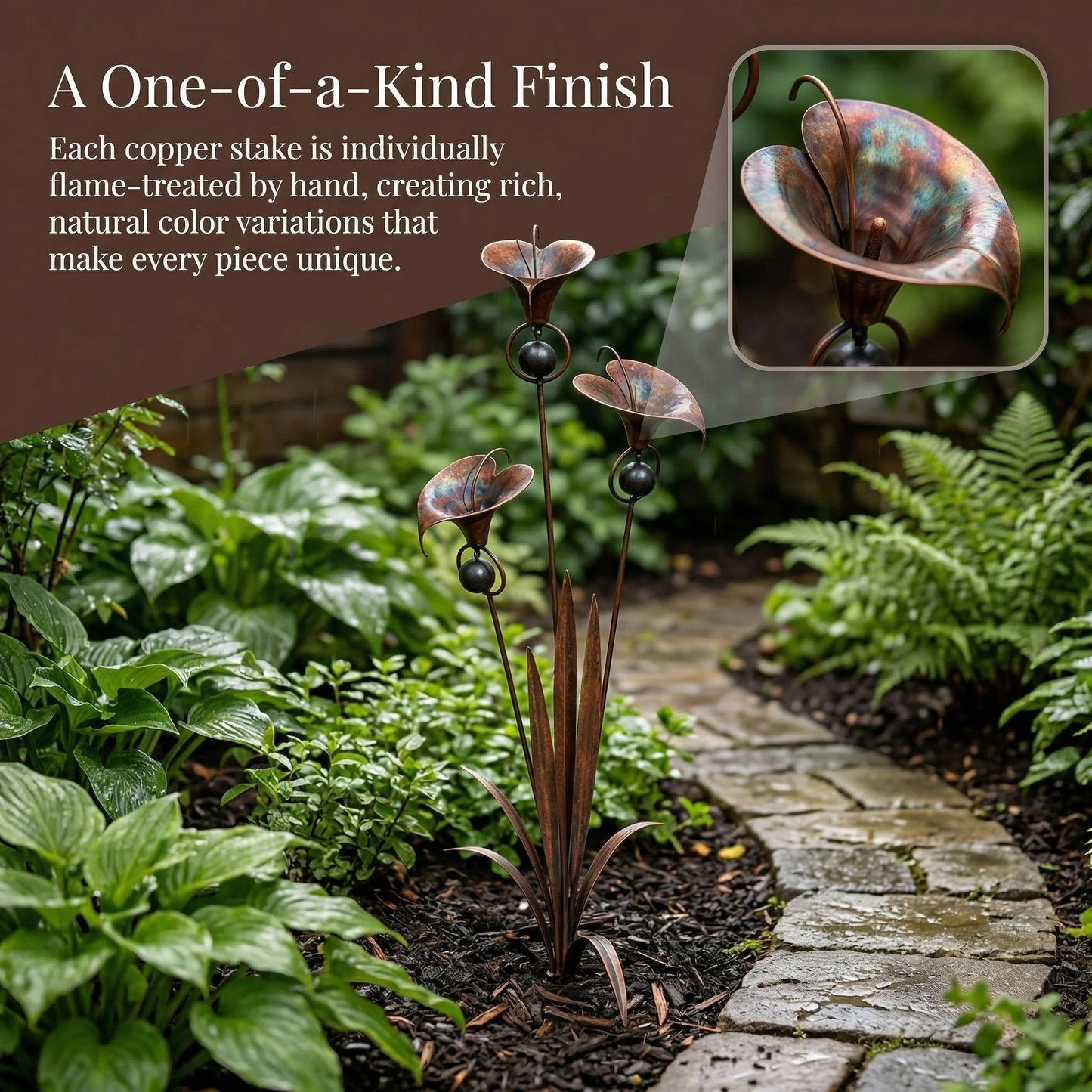 Copper Calla Garden Stake