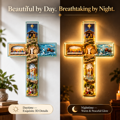 The Vigil Cross Illuminated Biblical Story Wall Cross