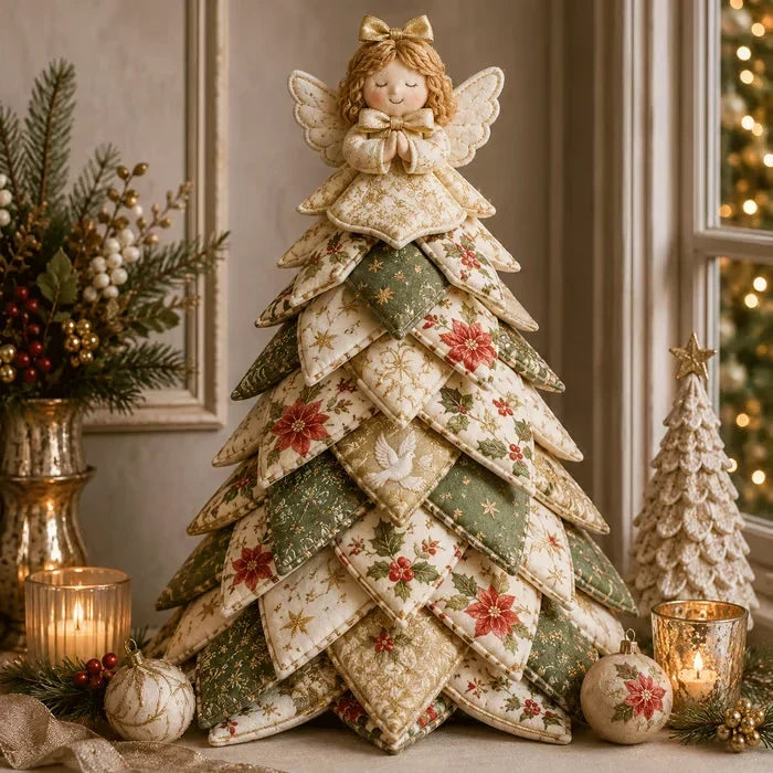 Offer - DIY Quilted Christmas Tree Kit Handmade Fabric Holiday Tabletop Tree Decor