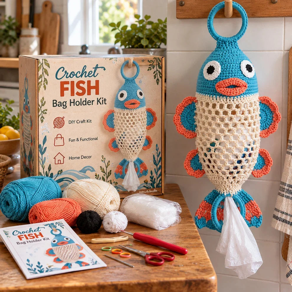 Crochet Animal Bag Holder DIY Kit 8 Adorable Animals, One Fun & Functional Kitchen Companion!