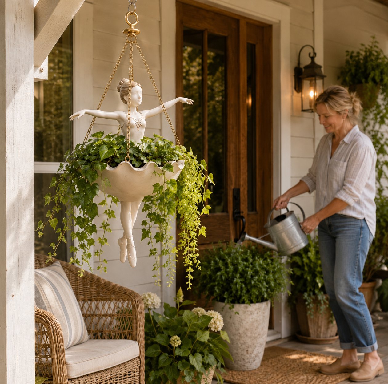 Ballet Dancer Hanging Planter