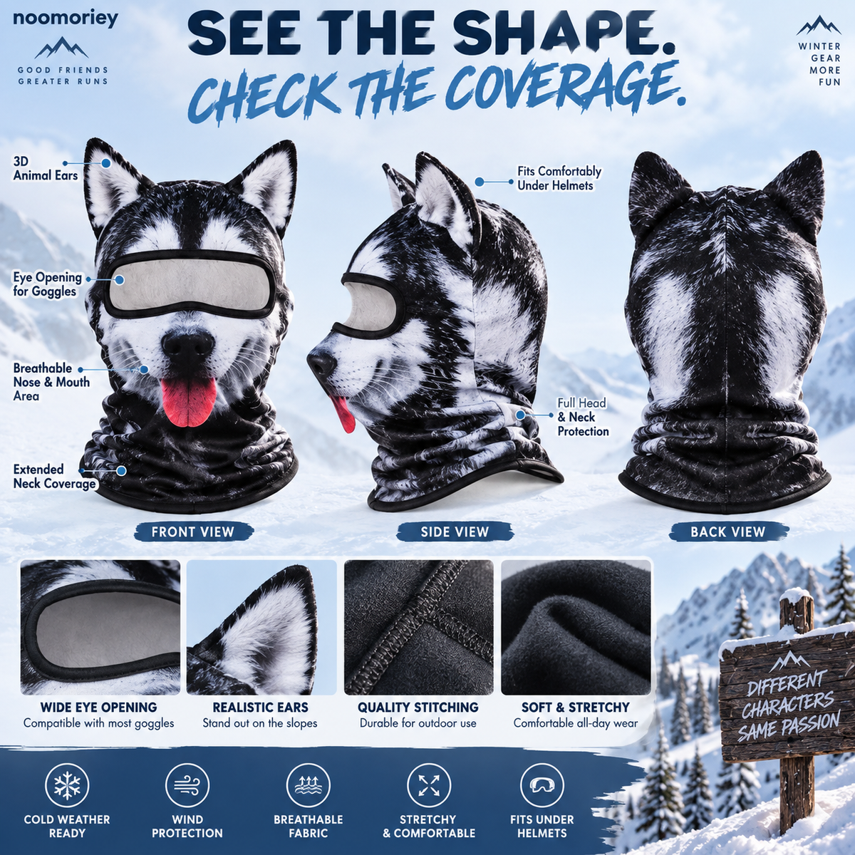 Snow Crew Animal-Style Winter Balaclava