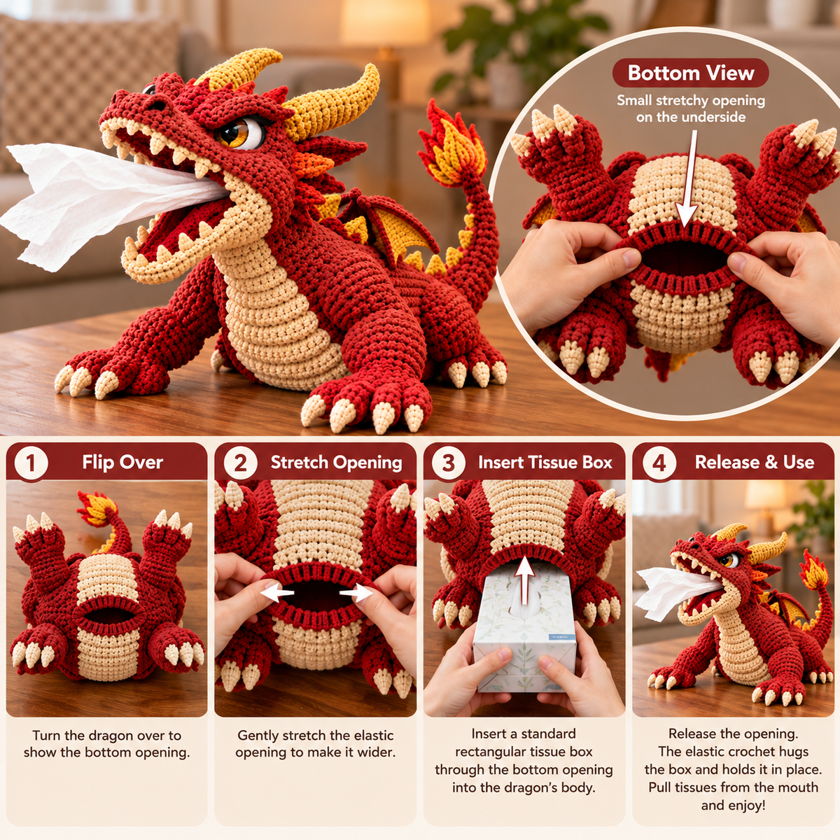 DIY Crochet Tissue Box Kit | Funny Fantasy Home Decor