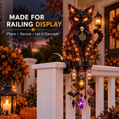 Halloween Character Glow Cascade Railing Lights Pumpkin, Witch, Ghost & Black Cat