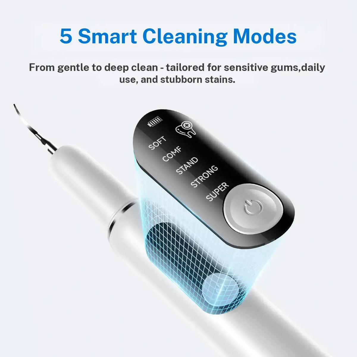 Ultrasonic Plaque and Tartar Remover, Professional Teeth Cleaning Kit (7-Piece Set) Safe and Gentle
