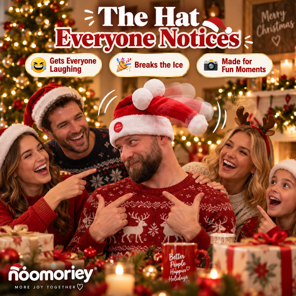 Wiggle & Laugh Moving Santa Hat The Christmas Party Hat Everyone Notices
