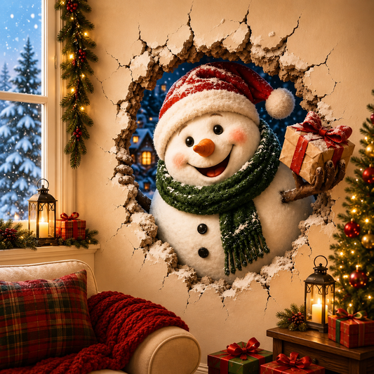 19.7'' Christmas Breaking Through the Wall Decal
