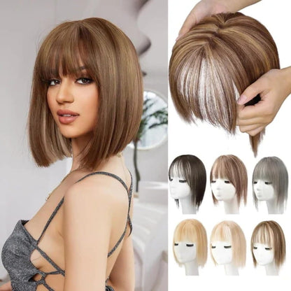 Superior Quality-Natural Hair Toppers With Bangs For Women