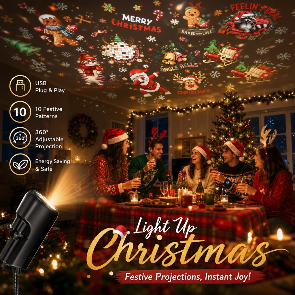 HD Christmas Scene Projector Pick Your Perfect Festive Display (6 or 10 Scenes)