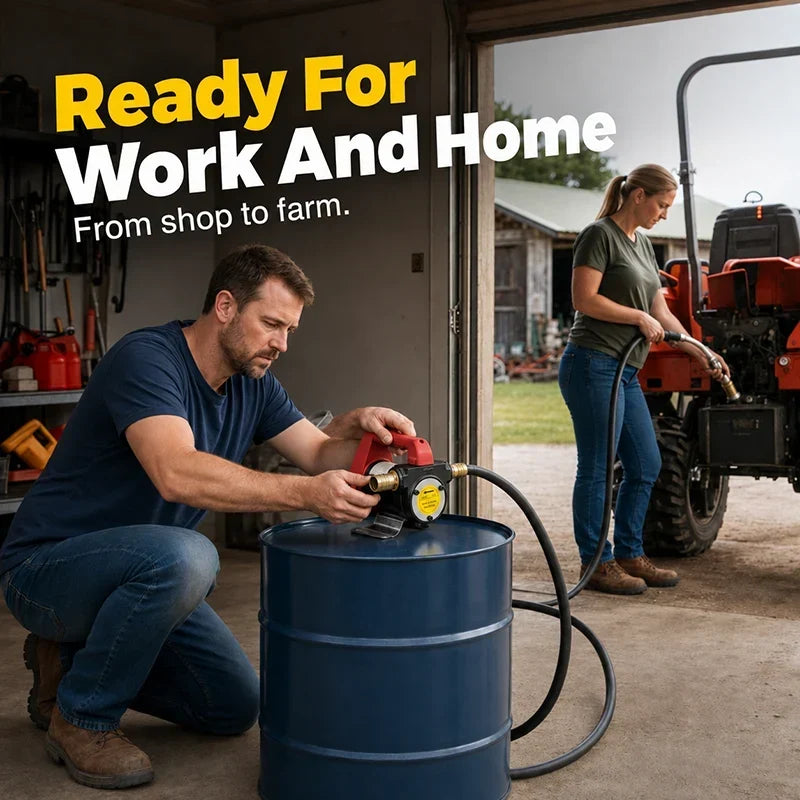 NOW! Diesel Transfer Pump 25GPM Flow Move Fuel Fast for Farms, Garages & Job Sites