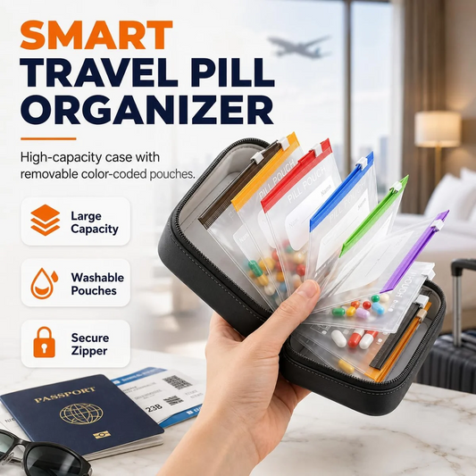 Waterproof Pill Pouch Set, 14pcs Bags Inside, A8 Waterproof Pill Organizer Set