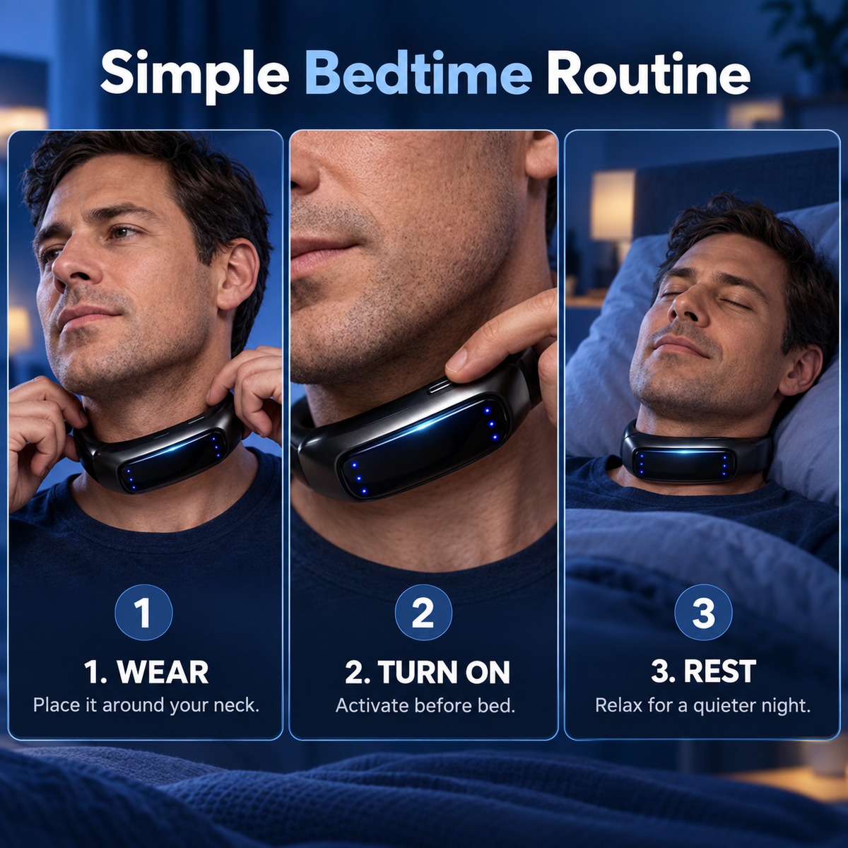 SnoreLess Neck Wearable Simple Bedtime Snoring Support