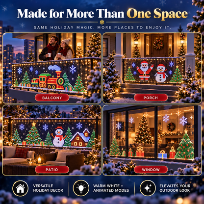 RGB Pixel Smart Curtain Lights | App Controlled Animated Holiday Lights for Window & Balcony, 2m 1.5m