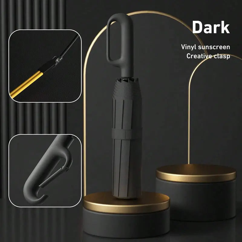 Portable Automatic Folding Umbrella-Windproof Waterproof with Loop Buckle