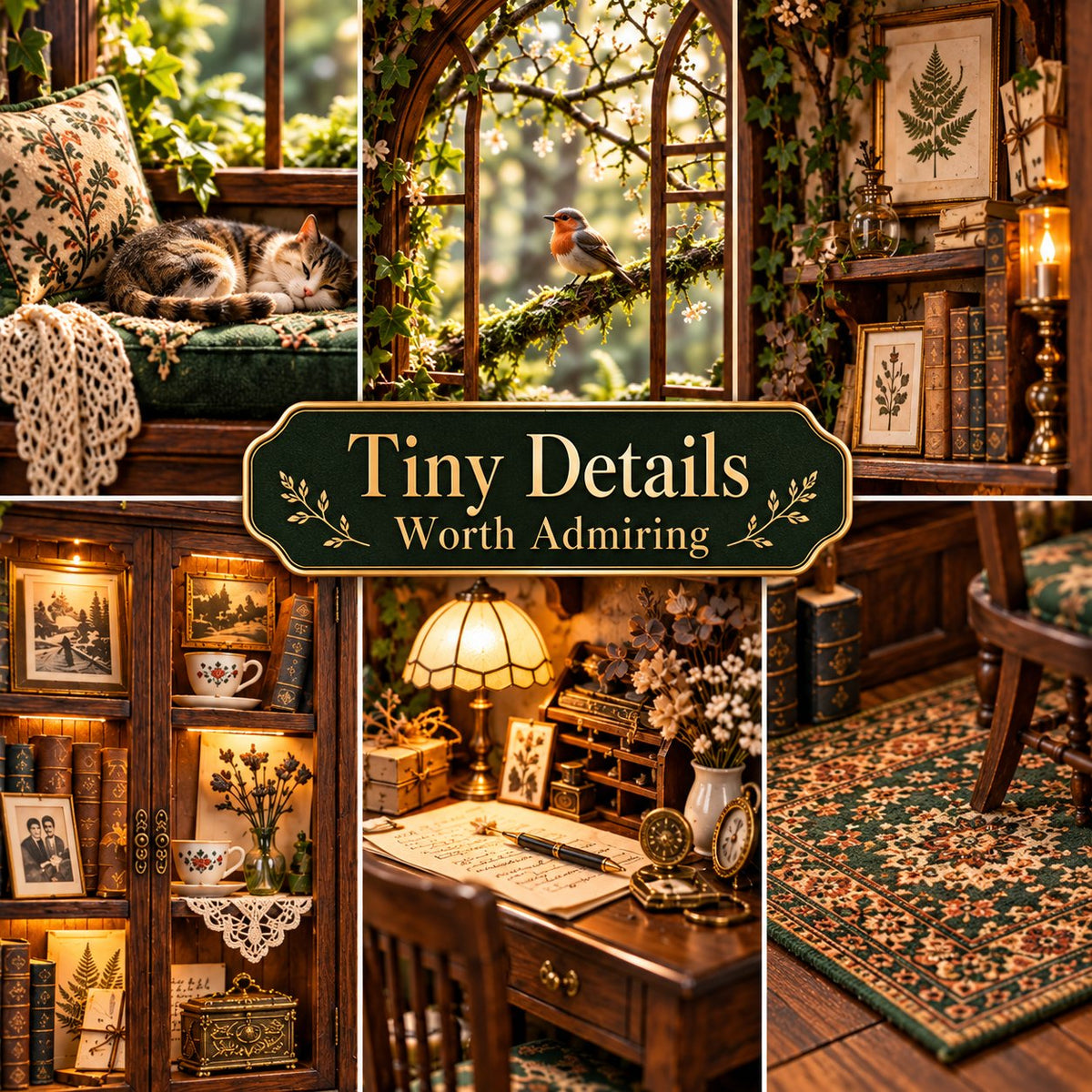 The Woodland Memory House 3D Handmade Heritage Shadow Box