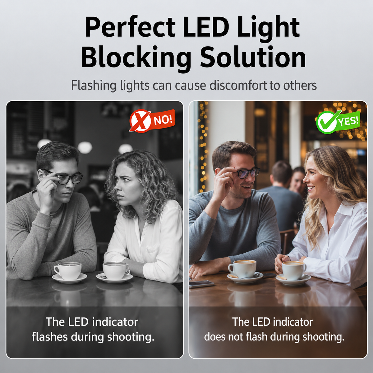LED Light Blocking Stickers for Smart Glasses Discreet Privacy Cover